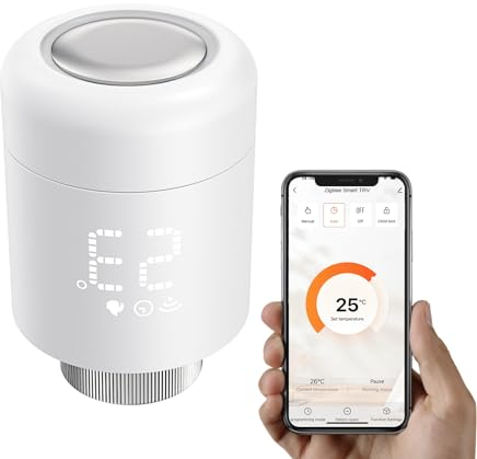 MIUCDA Heizkörperthermostat Zigbee Smart Heizung Thermostat, Energiesparen, Programmierbarem, Heizungsthermostat Kompatibel Alexa, Google Home, Home Assistant, Tuya
