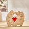 Personalisiertes Holzkunstpuzzle der Katzenfamilie mit 1-8 Namen| Katzenskulptur aus Holz als Desktop-Dekoration Ornament für Zuhause | Tischdekoration, Geschenk für Familie | Bürodekoration