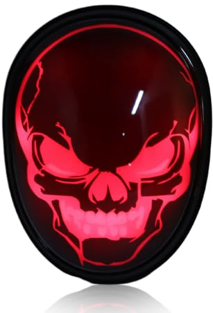 Lazmin112 Tragbarer Kabelloser Totenkopf-Bluetooth-5.0-Lautsprecher mit Stimmungsvoller Beleuchtung, Stereo-Lautsprecher für Halloween, Party, Reisen, Outdoor, Heimdekoration