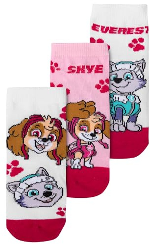 United Labels Paw Patrol Socken für Mädchen Kinder Sneaker Kindersocken Söckchen Lila/Rosa (3er Pack)