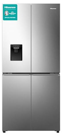 Hisense RQ5P470SMIE Wifi Connected American Fridge Freezer Cross Door with Water Dispenser, No Frost, 482 liters, Stainless Steel - E Rated, Noise level: 37 decibels, H178.5 x W79.4 x D69.8 (cm)