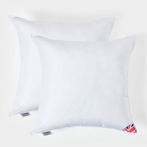Homescapes Super-Mikrofaser Füllkissen 80x80 cm – 2er-Set Kissen wie Daunen, hypoallergene Kissenfüllung/Innenkissen für Dekokissen wie Sofakissen & Bettkissen oder kleine Kopfkissen