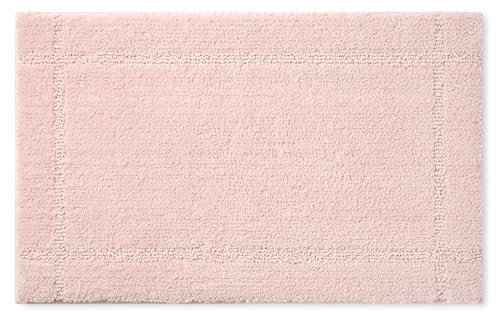 TOWN & COUNTRY EVERYDAY Tapis de Bain à Bordure touffetée Ultra pelucheuse Unie, Doux et Absorbant, Dos antidérapant, Lavable en Machine, Rose pâle, 50,8 x 81,3 cm