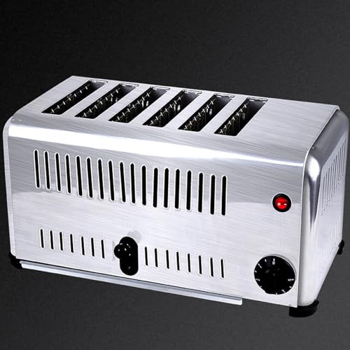 Lakenbroade Grille-Pain 6 tranches en Acier Inoxydable, Grille-Pain Commercial amélioré avec Larges Fentes et Plateau à miettes Amovible – Toasts, Pain de Viande, sandwichs, Bagels