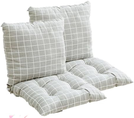 champracer 2 Stück Stuhlkissen mit Rückenteil Sitz Rückenlehnen mit Bändern Rückenkissen mit Bänder, Niedriglehner Auflage Polsterauflage Gartenstuhl für Gartenstuhl (A,40 * 40cm)