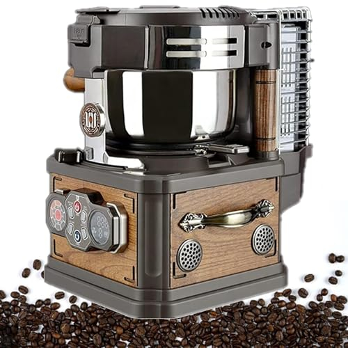Nostalgic Retro Coffee Roaster, Household Electric Coffee Roaster, 3 Baking Modes,Bean Shell Separation System, Cafe&Home Coffee Bean Roaster