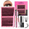 AIWEITA Wimpern Einzeln 40D Künstliche Wimpern Extensions Set 280PCS Wimpern Selbstanwendung DIY Lashes Fluffy Wimpern Cluster Lash Cluster Mit Bond&Seal Und Pinzette Volumen Lash (D Curl,9-16mm)