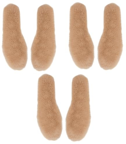 minkissy 3 Paare Einlegesohle Aus Kaninchenfell-imitat Schuhauffrischung Sport-einlegesohle Fußpflege Einlegesohle Pelziger Schneestiefeleinsatz Schuhwärmer Künstliches Kaninchenfell Brown