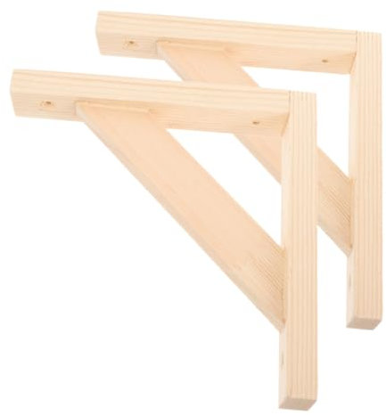NULYLU 2piezas Estante Divisorio De Madera Maciza Soportes Para Estanterías Triangulares Soportes Para Madera Resistentes De Pared Para Estantes Para Decoración De Interiores y Organizaci