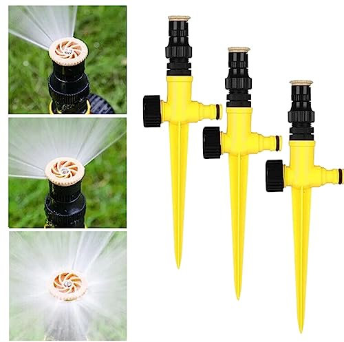 Garden Sprinkler, 3PCS Automatic Lawn Sprinkler 360 Rotating Irrigation Sprayer System, Adjustable Lawn Water Sprinkler for Lawn Plants Flowers Veggies Grass Watering Lawn Irrigation