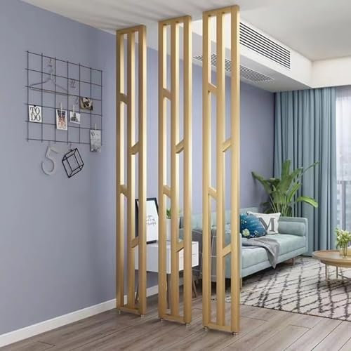 DIY Raumteiler Bildschirm, Freistehende Lamellenwand, Metall-Trennwand Mit Verstellbarem Fuß, für Home Office Hintergrund Bekleidungsgeschäfte Live-Streaming(Gold,125cm/49in/4.1ft)