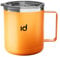IceDrop® Edelstahl Thermo Tasse [330ml] I Thermobecher mit Deckel – 100% Auslaufsicher I Kaffeebecher to Go für 12 Stunden heiße oder kalte Getränke I Thermobecher mit Henkel - Reisebecher - Orange