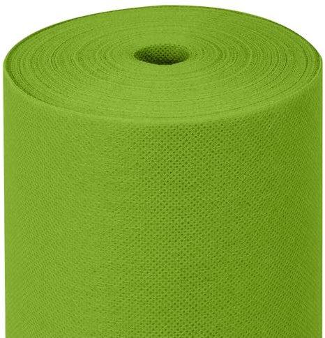 MAXI PRODUCTS - Camino de Mesa TNT Precortado a 30 cm - 0,4 x 48 m - Tejido no Tejido Spunbond (TNT) - Desechable con Efecto Tela - Resistente a Líquidos - Catering - Impermeable (Verde Lima)