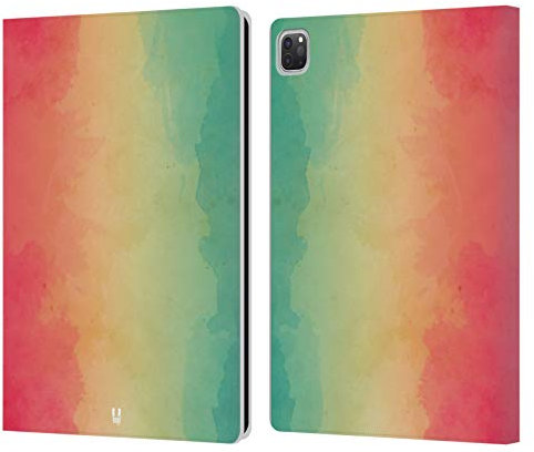 Head Case Designs Azzurro Giallo E Rosa Chiaro Aquarello Sfumato Custodia Portafoglio in Pelle Compatibile con Apple iPad PRO 12.9 2020/2021/2022