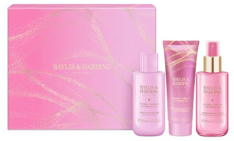 Baylis & Harding Signature Luxury Pamper Trio Gift Set 1 Pack | Jojoba, Vanilla & Almond Oil, Vegan Friendly