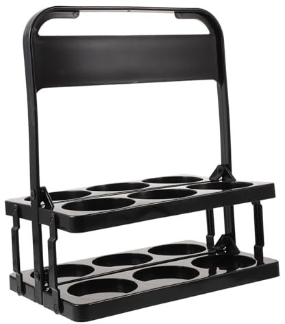 DECHOUS Sports Bottle Carrier 6 Pack Black Pp Foldable Water Bottle Rack