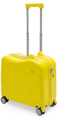 Charocean Kinderkoffer zum Draufsitzen, Kindertrolley Kinder Reisekoffer mit Zugstange und Passwortschloss, Rollkoffer Kinder Koffer für 3-6 Jahre Mädchen & Jungen, 37L (Gelb)