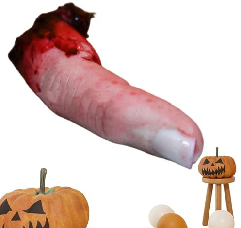 Bloody Finger – Faux doigt coupé horrible | Doigt coupé réaliste | Faux doigt adapté pour Halloween, farce, horreur, plaisanterie, décoration de fête, maison hantée