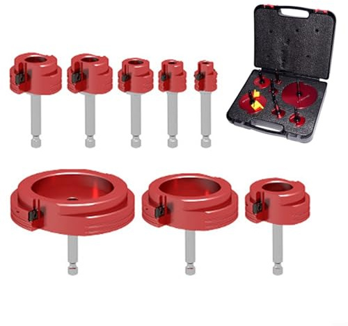 HomeVortex Lot de 8 alésoirs en aluminium PVC avec insert en carbure résistant à la chaleur 1/2-4 Outils de retrait de tuyaux pour raccords de plomberie CPVC ABS Atelier