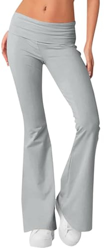 szvbofueck Yogahose Damen Schlaghose High Waist In Schmaler Passform Flared Leggings Einfarbig Stretch Atmungsaktives Sporthose Outdoor Elastische Taille Freizeithose Für Yoga Workout,Xs-XL
