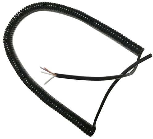 GuidNaurys Câble électrique extensible noir à 4 conducteurs, spirale carrée de 0,2 mm Cordon rétractable(Stretch 2 meters)