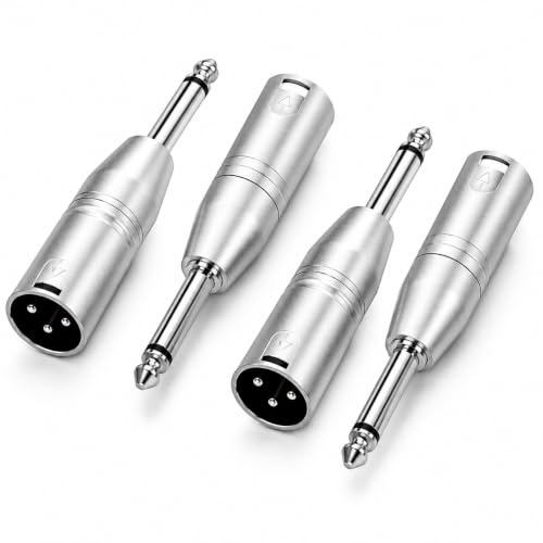 PaYuanRaoTi 4PCS 6,35 mm TRS auf XLR Adapter, Für Audio Anwendungen, Xlr Buchse 6,35 Mm Ts Mono Adapter Als Audio Adapter Xlr 6,35 Für Mischpult Verstärker Und Instrumentenanschlüsse