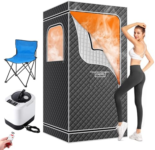 Aptliton 4L 1500W Portable Steam Sauna Tent – Fast Heat Up & 99-Min Timer – Explosion-Proof Zip – Collapsible Personal Spa Cabin – Indoor/Outdoor Use – Grey – Size: 90×90×180cm