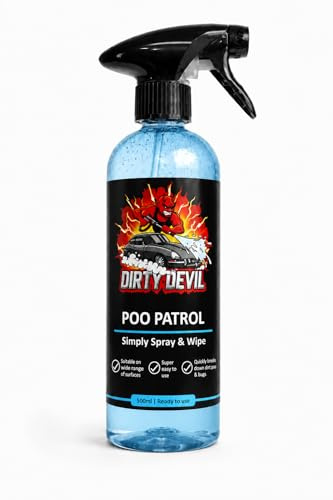 Dirty Devil Poo Patrol Bird Dropping Remover Spray 500ml, Ready to Use Car Exterior Cleaner for Paintwork, Glass, Plastics & Trim, Removes Bird Poo, Bug Splatter & Organic Mess - Bird poo remover.