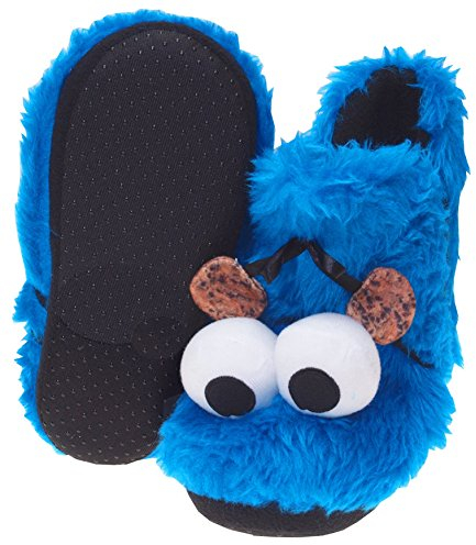 Krümelmonster Zapatillas 3D de felpa de botines tamaños 31 a 44, Azul, 43/44 EU