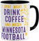 OM3® - Minnesota-Coffee - Tasse - Keramik Becher - American Football Mug - 11oz 325ml - Beidseitig Bedruckt - Schwarz