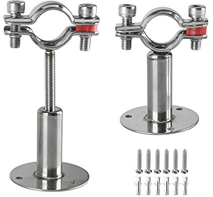 Edelstahl-Wandhalterung, Deckenhalterung, Rohrstützen, verstellbare Rohrhalterung, Klemme, Rohrriemen mit Schrauben für Rohrdurchmesser 25 mm (3/4 Zoll)