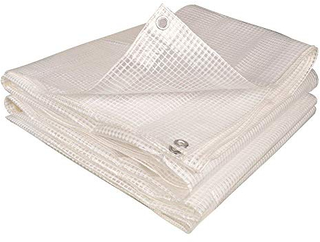 TERRE JARDIN Bâche de Protection, Extérieur Polyéthylène 160g/m² - Bâche Armée Imperméable, Ultra Résistante Découpable, Anti UV - Œillets Aluminium - Mobilier Serre Jardin - 4 x 10 - Translucide