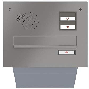 RENZ/Mauerdurchwurf-Briefkasten Durchwurf-Postkasten mit Sprechfeld/RAL-Farbe 9007 Volumen 13 L/Kastenbreite 300 mm/Tiefe 245 mm/Stahl - aufklappbar/Dein-Briefkasten.de