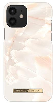 IDEAL OF SWEDEN Bedruckte Handyhülle, niedliches buntes Muster, schützende Abdeckung aus Hartplastik mit Mikrofaserfutter für das iPhone. Kompatibel mit iPhone 12/12 Pro (Rose Pearl Marble)