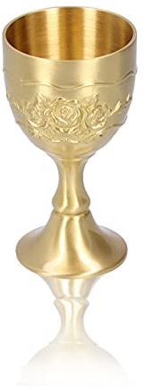 Hapivida Kelch Vintage Weinglas Messing Royal Kelch Geprägt Retro Messing Weinkelch Rosenmilch Tee Whisky Wein Tasse für Party Hochzeit Abschlussfeier Jubiläumsgeschenke