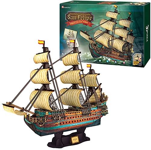 3D Puzzle Kinder San Felipe - 3D Puzzle Erwachsene | Modellbausatz Erwachsene | Modellschiff Geschenk Für Kinder Ab 8 Jahre | 248 Stücke | DIY