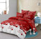 Sedefen Housse de Couette Noël 220x240 cm Rouge Blanc Cloche de Noël Parure de Lit 2 Personnes avec Fermeture Éclair - Housse Couette en Microfibre avec 2 Taie d'oreiller 65x65 cm