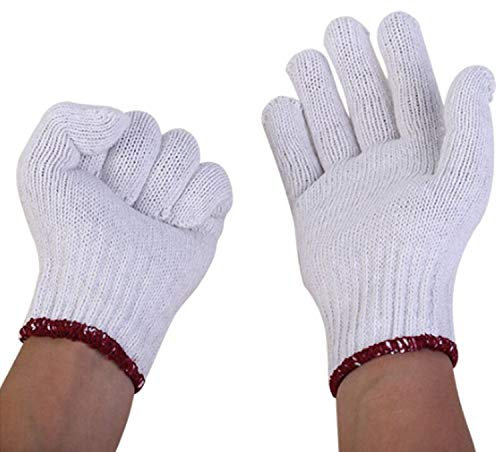 Arbeitshandschuhe Baumwollfadenhandschuhe Arbeitsschutzhandschuhe Schweißhandschuhe Tragen Sie rutschfeste Tragebefestigung Greifen Sie auf den Transport zu ergreifen Wartung asp Zwei Dutzend