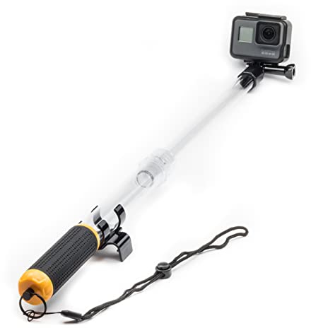Digicharge Flotante Extensible Selfie Stick Pole Mount con Correa de Mano para Cámara de Acción GoPro Hero12 Hero11 Hero10 MAX, dji OSMO Action 3, Insta360 One, Akaso Telescópico Impermeable Flotador
