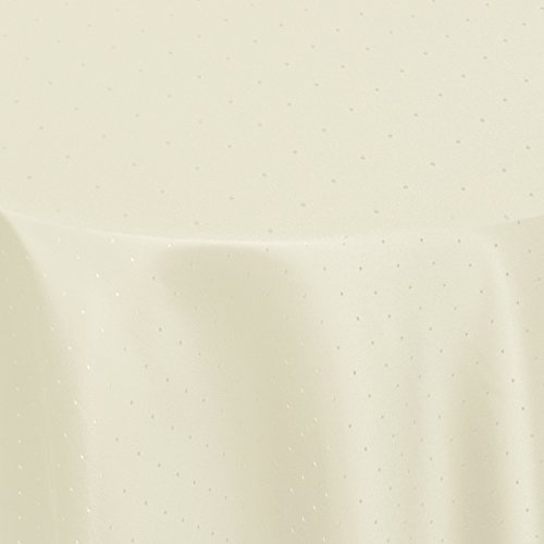 Punkte Muster Optik Tischdecke Größe, Form und Farbe wählbar Oval 160 x 260 cm Champagner Damast Tafeldecke Pflegeleicht