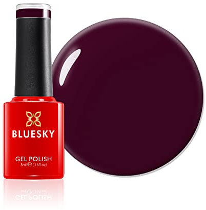 BLUESKY Gel Nail Polish, Dark Maroon, Mini, A072, Red, Long Lasting, Chip Resistant, 5 ml Requires Drying Under UV LED Lamp
