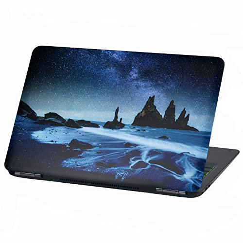 Laptop Folie Cover Strand Urlaub Paradies Klebefolie Notebook Aufkleber Schutzhülle selbstklebend Vinyl Skin Sticker (15 Zoll, LP88 Dark Beach)