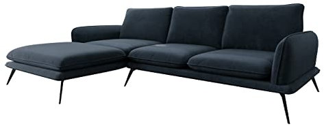 Mirjan24 Ecksofa Sanrino LC, Eckcouch, Polstersofa, Couch, L-Form Sofa, Metallfüße, Polsterecke, Polstergarnitur, Wohnlandschaft, Farbauswahl (Zetta 300, Seite: Links - LC-2R)