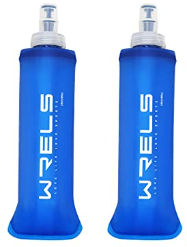 WRELS Soft Flask Collapsible BPA-Free Sports Water Bottle for Running Hiking Cycling Climbing and Traveling,Camping,Outdoor Sports (250ml-2 Packs)