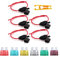 Kundorf Auto Sicherungshalter 5 Stück wasserdichte 12awg KFZ Autosicherungshalter LKW Sicherungshalter standard Flachsicherungshalter mit 8 pcs Flachsicherungen 2 * 5A 2 * 10A 2 * 15A 2 * 20A