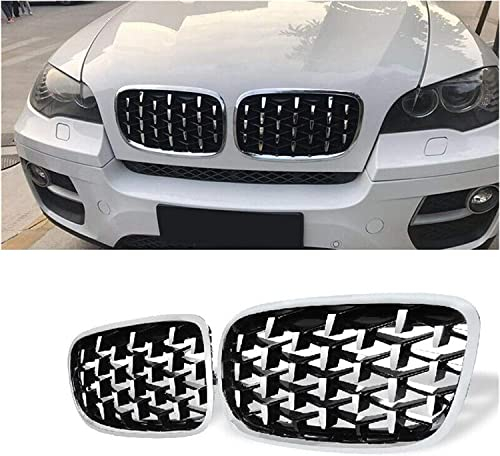 Auto Front Kühlergrille für BMW X5 E70 / X6 E71 2008 2009 2010 2011 2012 2013,ABS Kühlergrill Front Motorhaube Kühlergrill Auto Grill Dekoration Zubehör