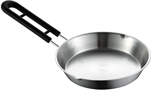 Housoutil Stainless Steel Mini Pot Pastries English Muffins Small Frying Pan Nonstick Round Griddle Pan Swedish Pancake Pan English Muffin Maker Egg Skillet Flat Pan Nonstick