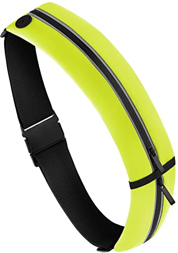 moex® Easy Bag für Apple iPhone 14 Pro Laufgürtel für Handy, Lauftasche Jogging, Handytasche zum Joggen, Sport Bauchtasche wasserdicht, Fitness Running Belt – Neon Gelb (2P)