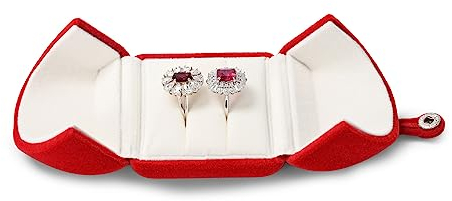 Oirlv Rote Samt-Geschenkbox für Paare, Ringträger, für Hochzeit/Antrag/Verlobung/Zeremonie