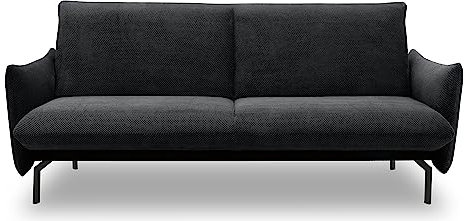 DOMO. collection Sofa Salta, 2-Sitzer Couch mit Schlaffunktion, 200 x 120 cm Liegefläche, modernes 2er Schlafsofa, Schlafcouch, Gästebett, 230 x 95 x 102 cm (BxTxH), schwarz